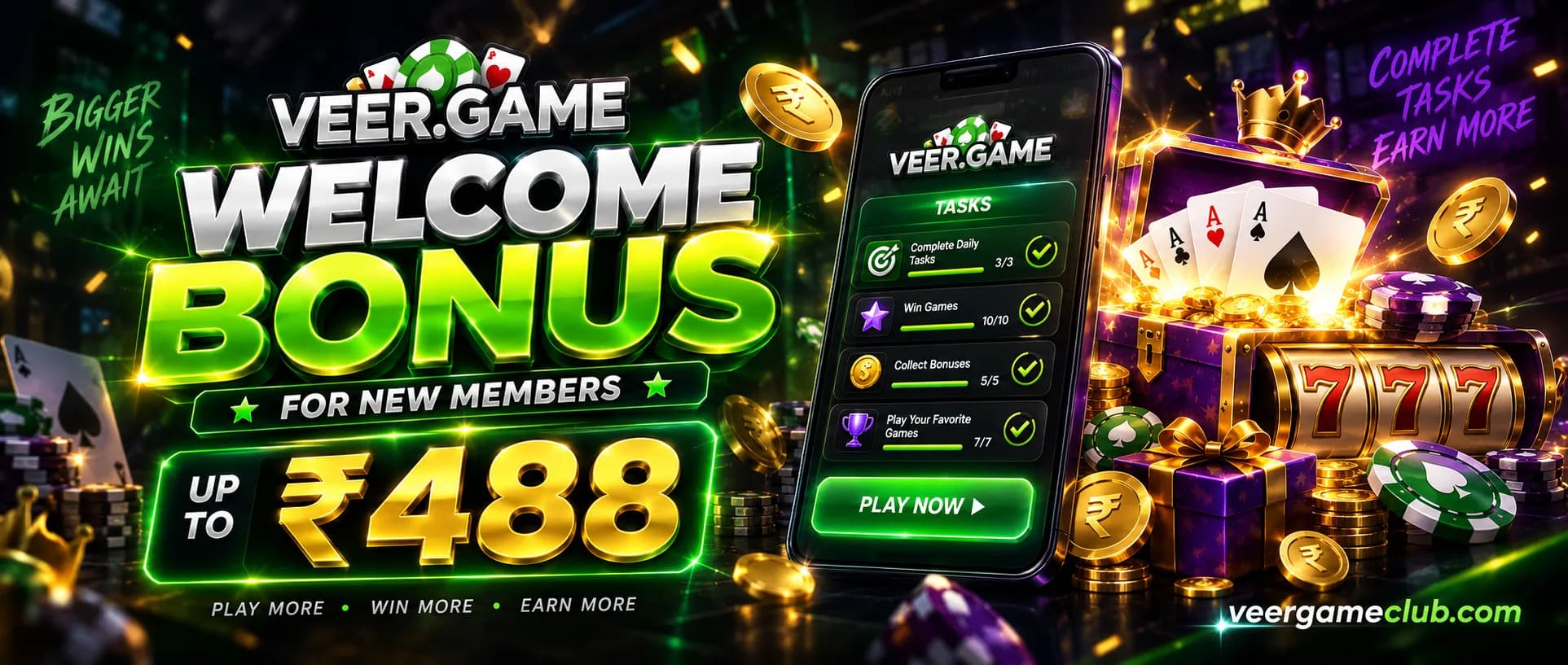 VeerGame colour-prediction and mini-games banner